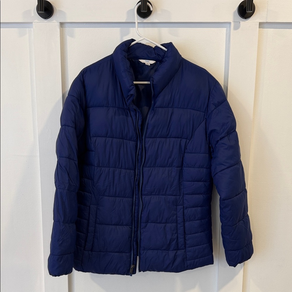 Time and Tru Women's Blue Puffer Jacket